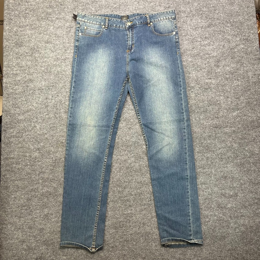 Obey Propaganda Tight Stretch Straight Leg Jeans Men's Blue Denim -‎ 37x32.5